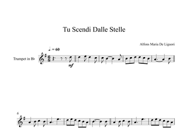 Tu Scendi Dalle Stelle - Alfons Maria De Liguori (Trumpet) (arr. Digital Book Music)