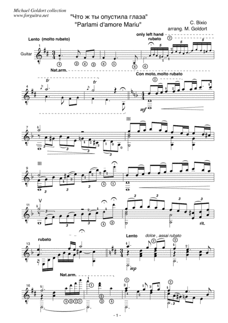 Parlami D'amore Mariu (arr. Michael Goldort)