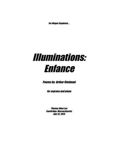 Illuminations: Enfance (2016) for soprano and piano