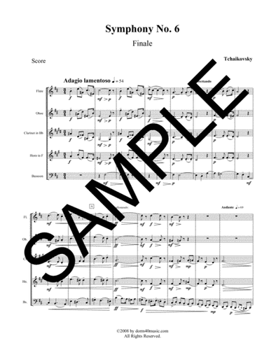 Symphony No. 6 - 4th Movement for Woodwind Quintet (arr. Dorm 40 Music)
