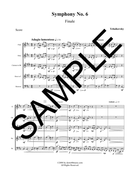 Symphony No. 6 - 4th Movement for Woodwind Quintet (arr. Dorm 40 Music)