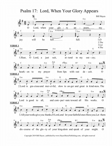 Psalm 17: Lord, When Your Glory Appears