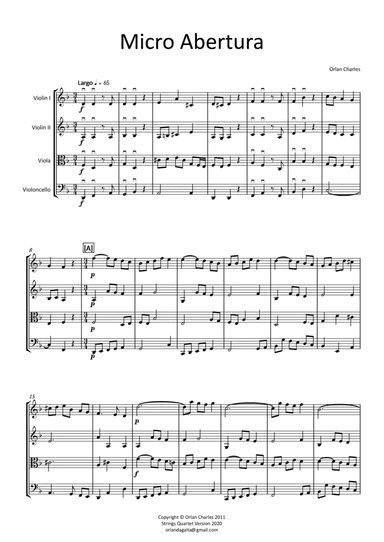 Orlan Charles - Micro Overture - for string quartet
