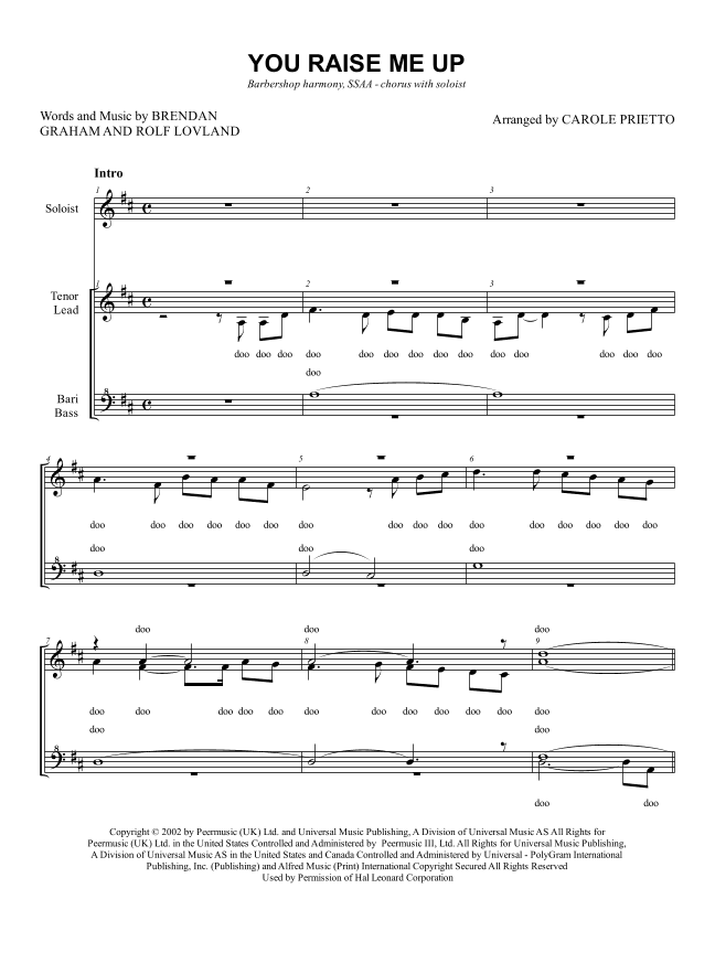 You Raise Me Up (arr. CAROLE PRIETTO)