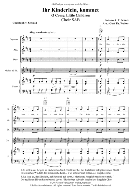 O Come, Little Children (arr. Gert Th. Walter)
