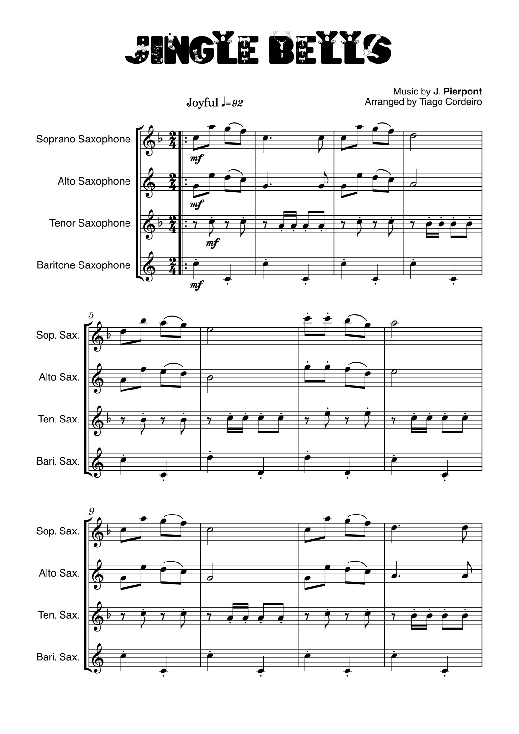 Jingle Bells (arr. Tiago Cordeiro)
