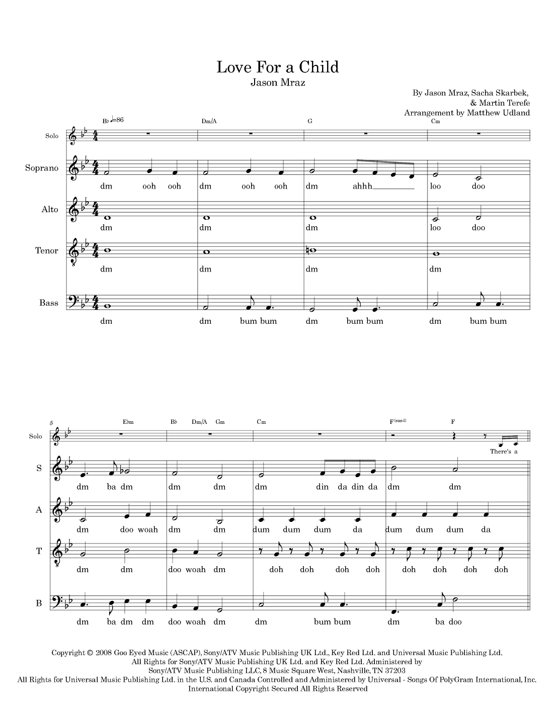 Love For A Child (arr. Matthew Udland)