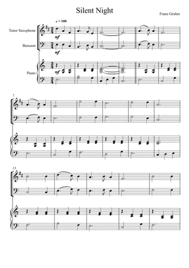Franz Gruber - Silent Night (Tenor Saxophone and Bassoon Duet) (arr. André Laitano)
