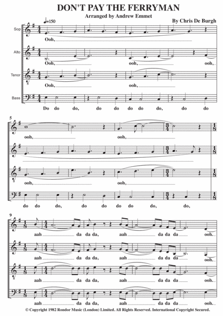 Don't Pay The Ferryman (arr. Andrew Emmet)