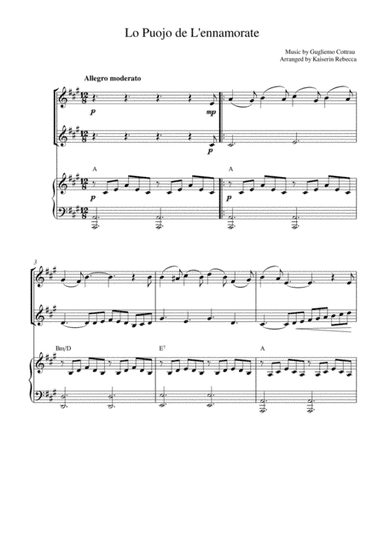 Lo Puojo de L'ennamorate (The Young Man in Love) (arr. Kaiserin Rebecca)