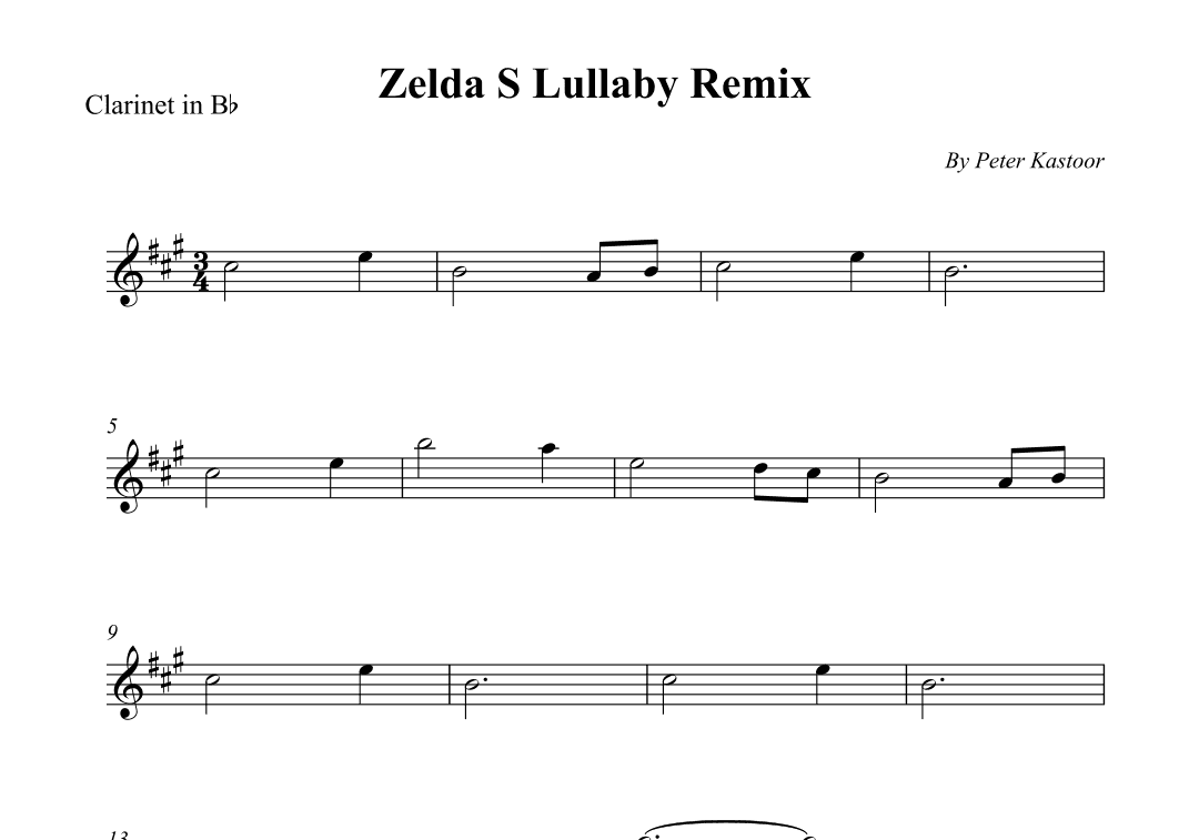 Zelda S Lullaby Remix (arr. Wesley S. SIlva)