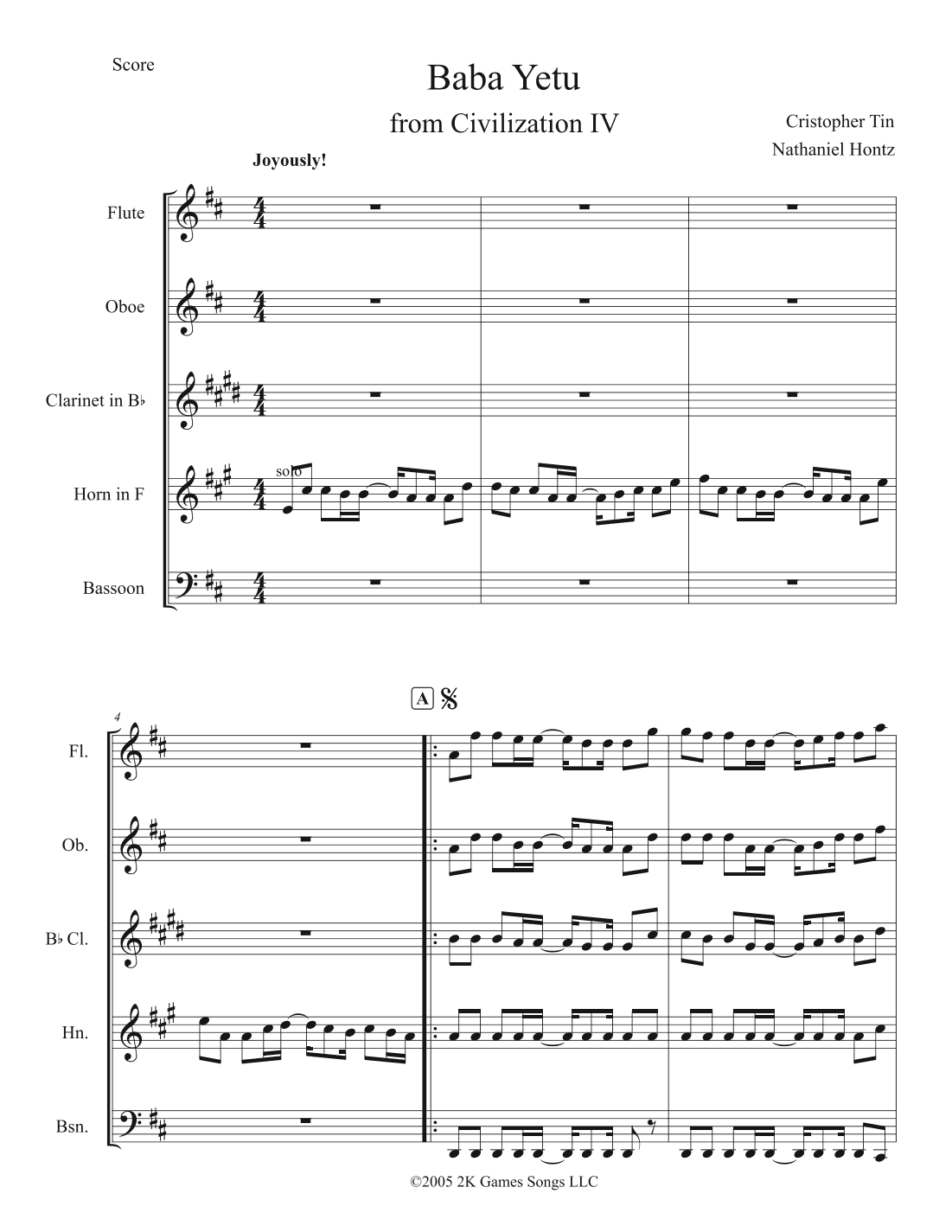 Baba Yetu (arr. Nathaniel Hontz)