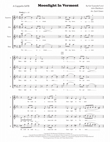 Moonlight In Vermont (arr. Zach Green)