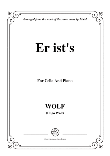 Wolf-Er ist's, for Cello and Piano (arr. MSM)