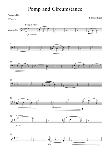 Pomp and Circumstance - Edward Elgar (arr. BTmusic)