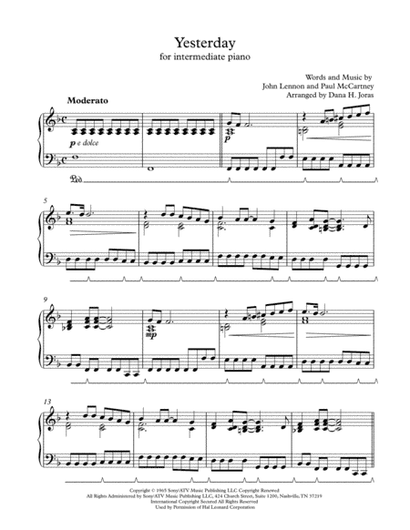 Yesterday (arr. Dana H. Joras)