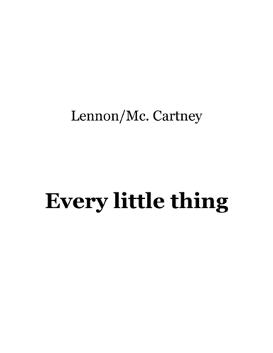 Every Little Thing (arr. Mike Porcel)