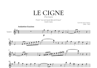 The Swan (Violin Solo) - Saint Saens (arr. Pedro Merendi)