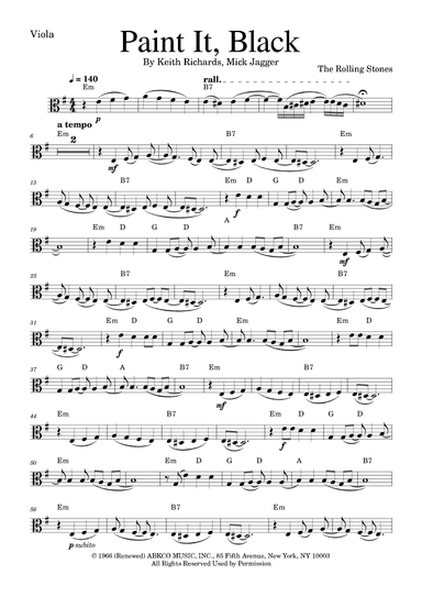 Paint It, Black (arr. Golden Skull Editions)