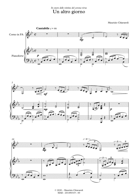 Un altro giorno (dedicated to victim of corona virus)