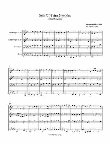 Jolly Ol' Saint Nicholas (Brass Quartet) (arr. Jordan Grigg)