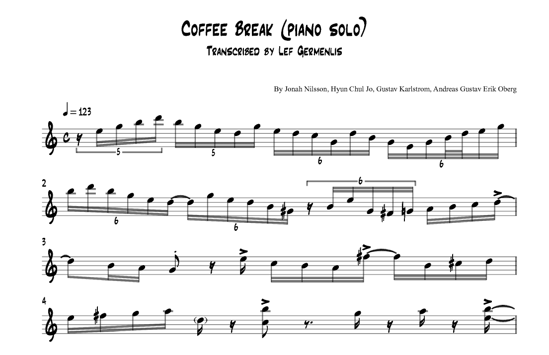 Coffee Break (arr. Lef Germenlis)