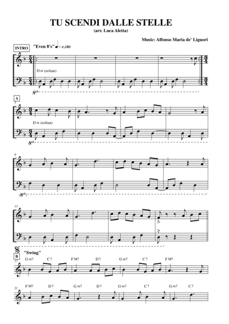 TU SCENDI DALLE STELLE (arr. Luca Aletta)