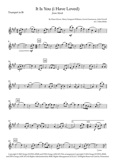 It Is You (i Have Loved) (arr. Fabio Britto)