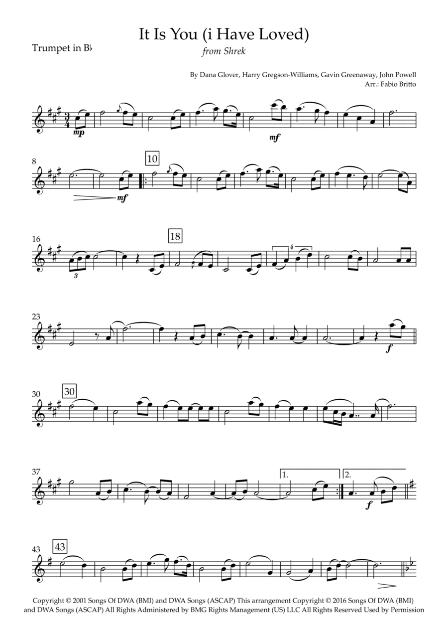 It Is You (i Have Loved) (arr. Fabio Britto)