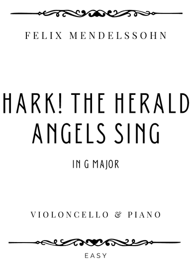 Mendelssohn - Hark! The Herald Angels Sing in G Major - Easy (arr. Piacere Music Sheets)