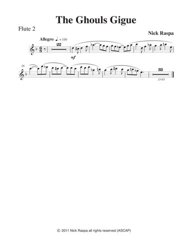 The Ghouls Gigue (from Three Dances for Halloween) full orchestra) - Flute 2 part