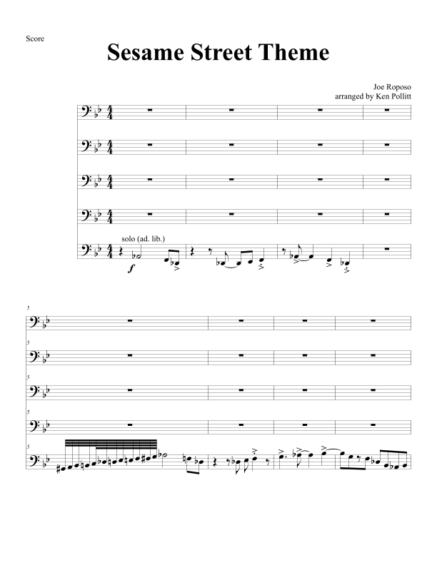 Sesame Street Theme (arr. Ken Pollitt)