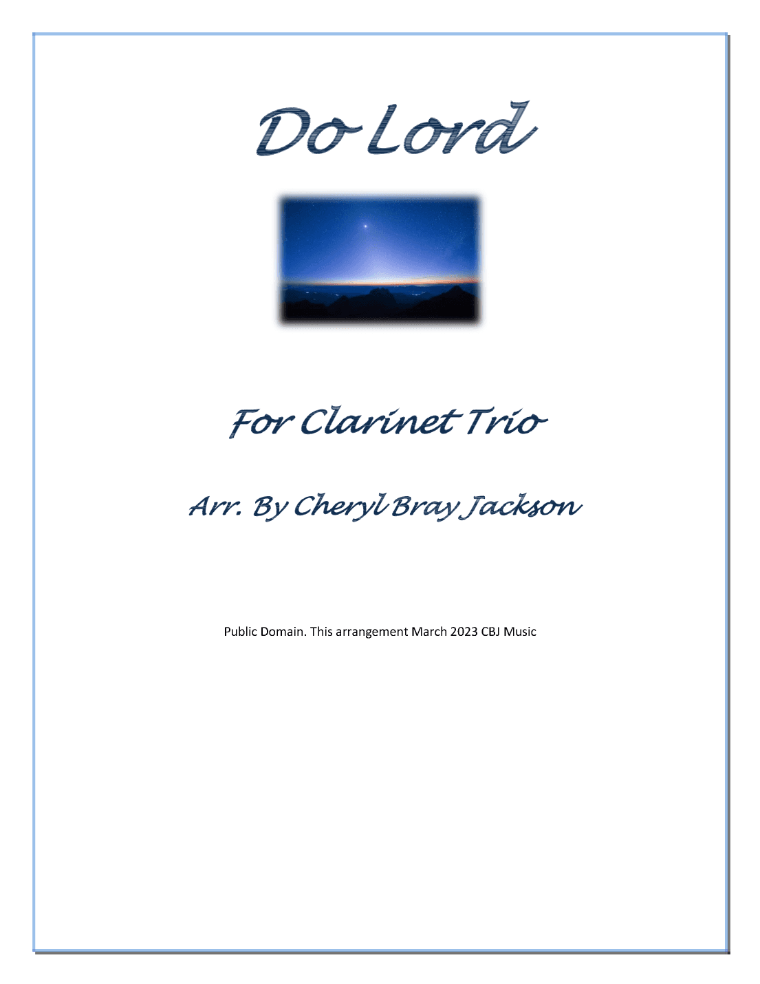 Do Lord for Clarinet Trio (arr. Cheryl Bray Jackson)