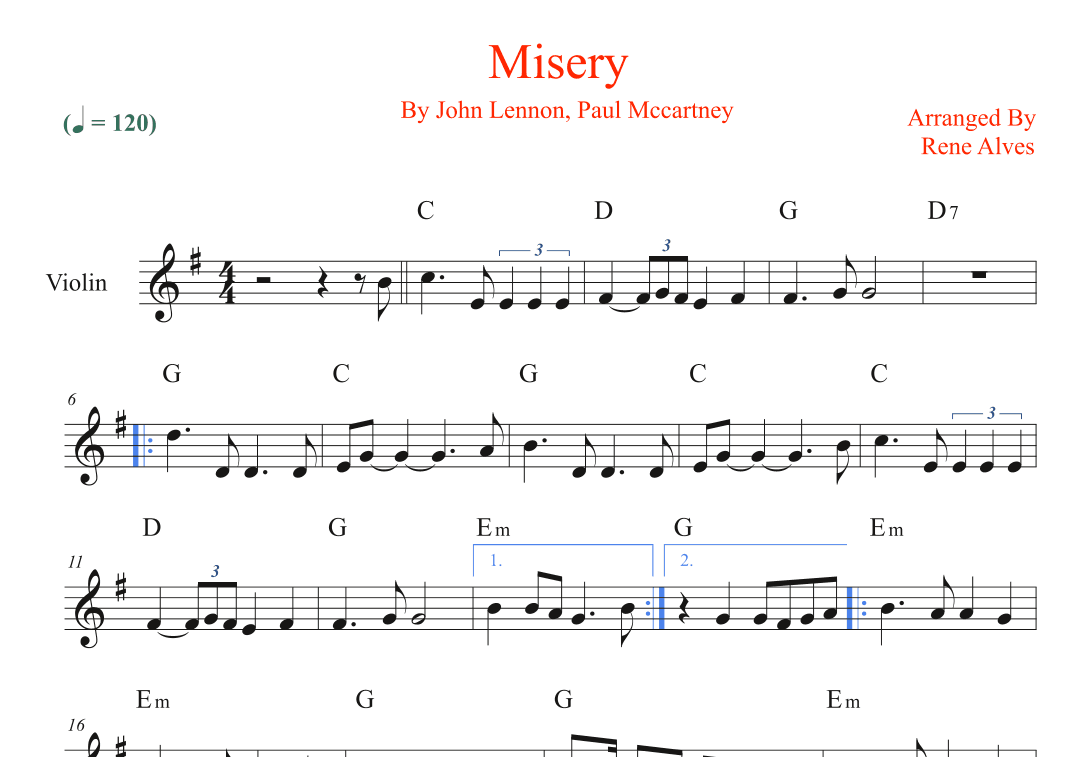 Misery (arr. Rene Alves)