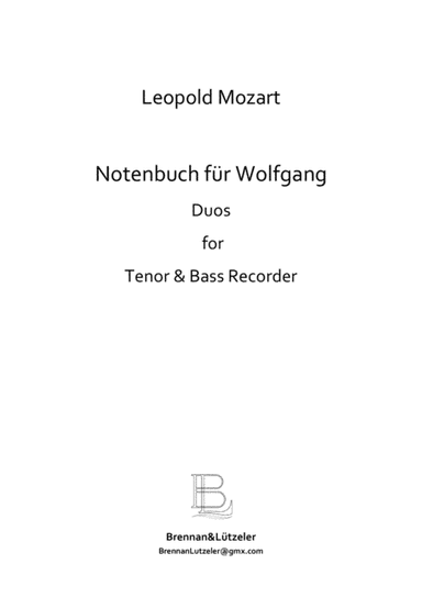 Notenbuch für Wolfgang Amadeus Mozart - Music book for W.A. Mozart Tenor/Bass (arr. B. Brennan)