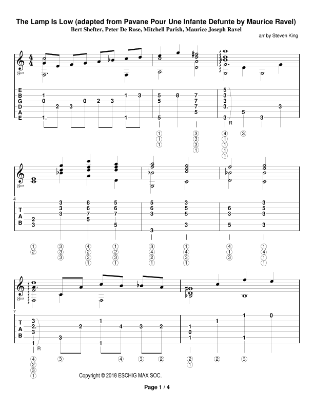 Lamp Is Low (arr. Steven King)