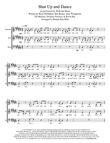 Shut Up And Dance (arr. Brandy Kay Riha / BK Riha)
