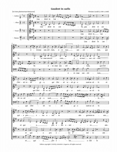 Gaudent in caelis (Canali) - SATB (arr. Aristotle A. Esguerra)