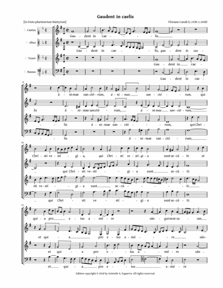 Gaudent in caelis (Canali) - SATB (arr. Aristotle A. Esguerra)