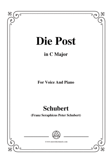 Schubert-Die Post,from 'Winterreise',Op.89(D.911) No.13,in C Major,for Voice&Piano (arr. MSM)