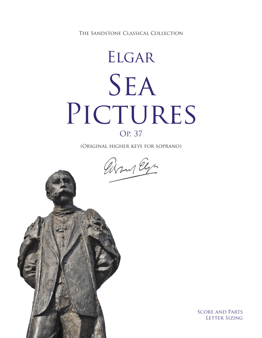 Sea Pictures, Op. 37 Score and Parts (Letter Size) (Original higher keys for soprano) (arr. Sandstone Music)