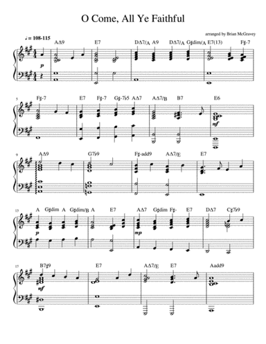 O Come, All Ye Faithful (Jazz Piano) (arr. Brian McGravey)