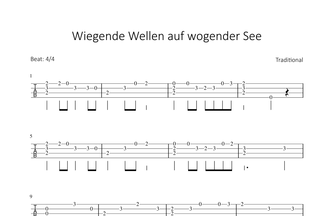 Wiegende Wellen auf wogender See (arr. Bettina Schipp)