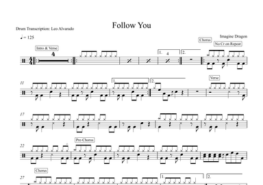 Follow You (arr. Drum Transcription: Leo Alvarado)