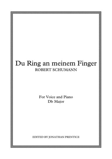 Du Ring an meinem Finger (Db Major) (arr. Jonathan Prentice)