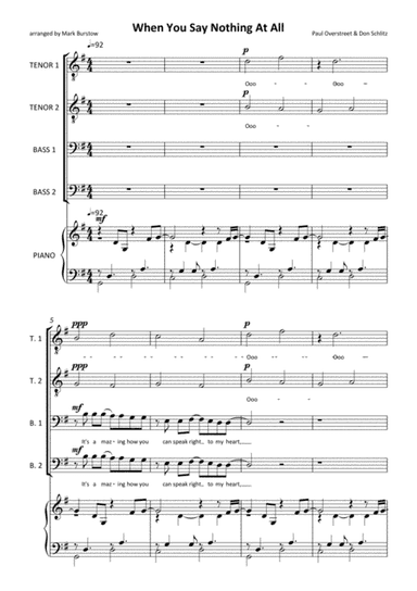 When You Say Nothing At All (arr. Mark Burstow)