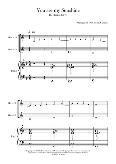 You Are My Sunshine (arr. Davi Rocha Campos)