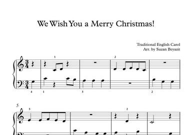 We Wish You a Merry Christmas! (Easy Piano Level 1) (arr. Suzan Beyazit)