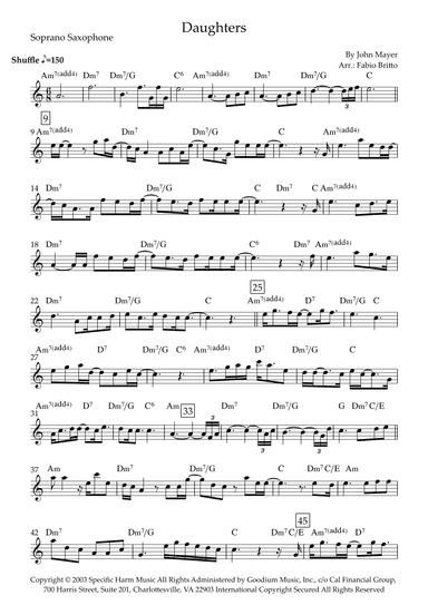 Daughters (arr. Fabio Britto)