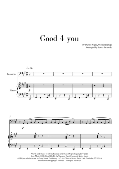 Good 4 U (arr. Lucas Rezende)